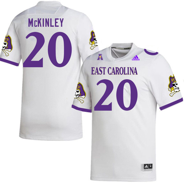 Men #20 Kamaurri McKinley ECU Pirates College Football Jerseys Stitched-White